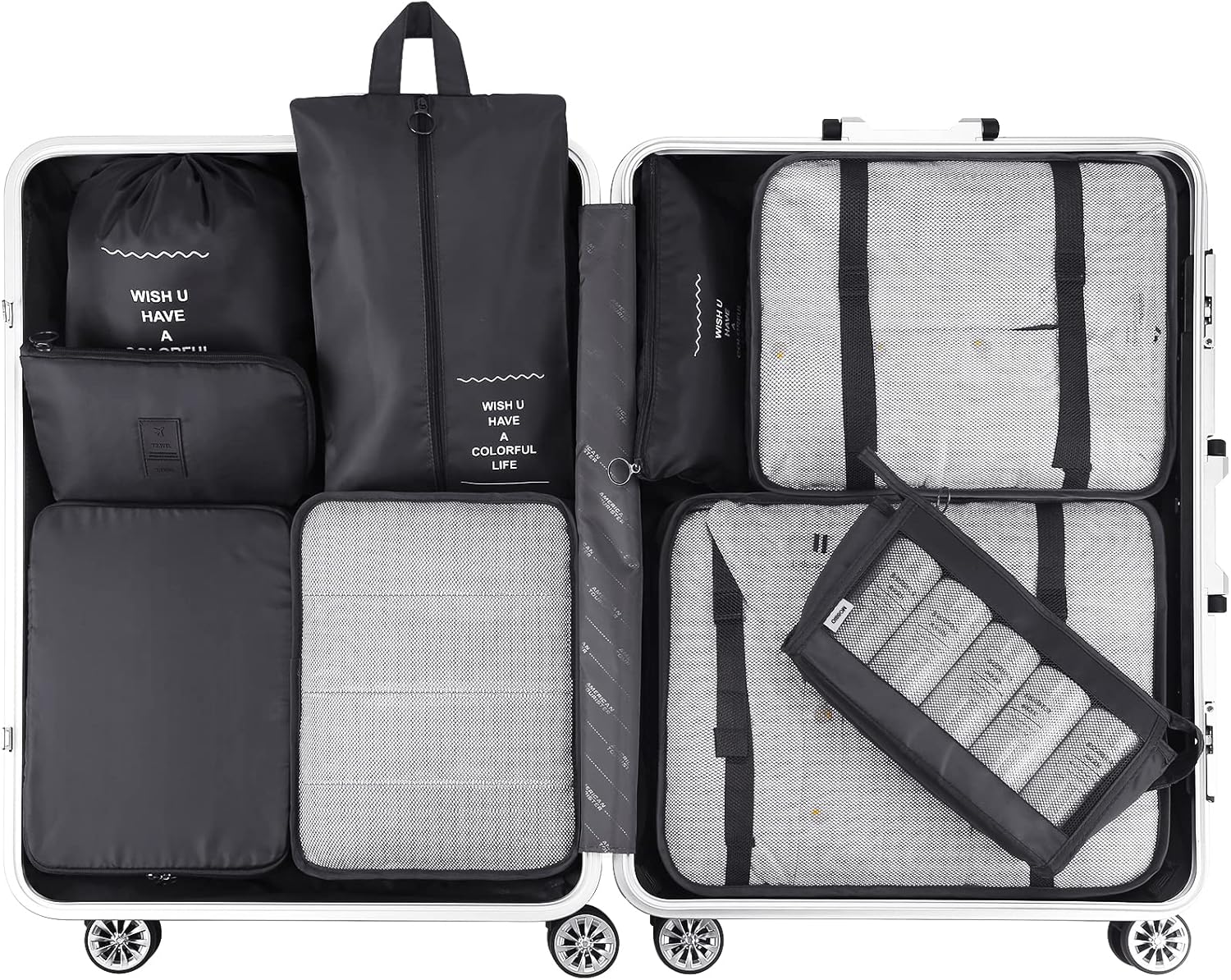 Mossio 9 Set Packing Cubes with Shoe Bag & Electronics Bag - Luggage Organizers Suitcase Travel Accessories - Image 2